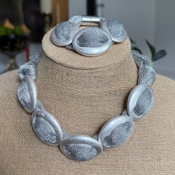 Fashion Jewelry Jewelry - Fashion Jewelry Gold Mesh Necklace Set